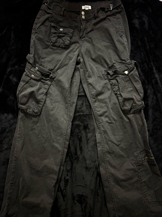 Garage Pants - Garage Black Wide-Leg Cargo Pants